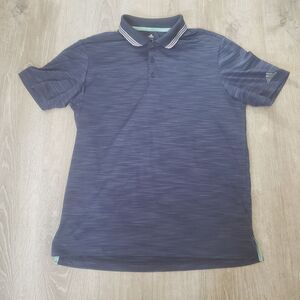 Adidas Golf Performance Polo Short Sleeve Shirt Mens Size Medium Blue Striped